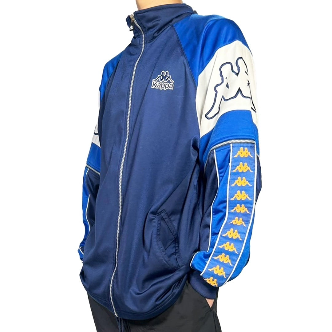 USED "Kappa" TRACK JACKET / BLACK BLUE