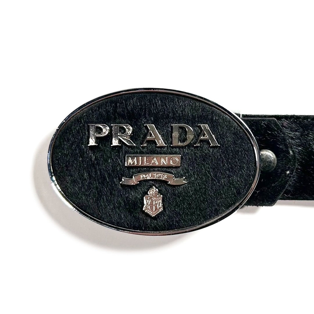 USED "PRADA " BELT / BLACK