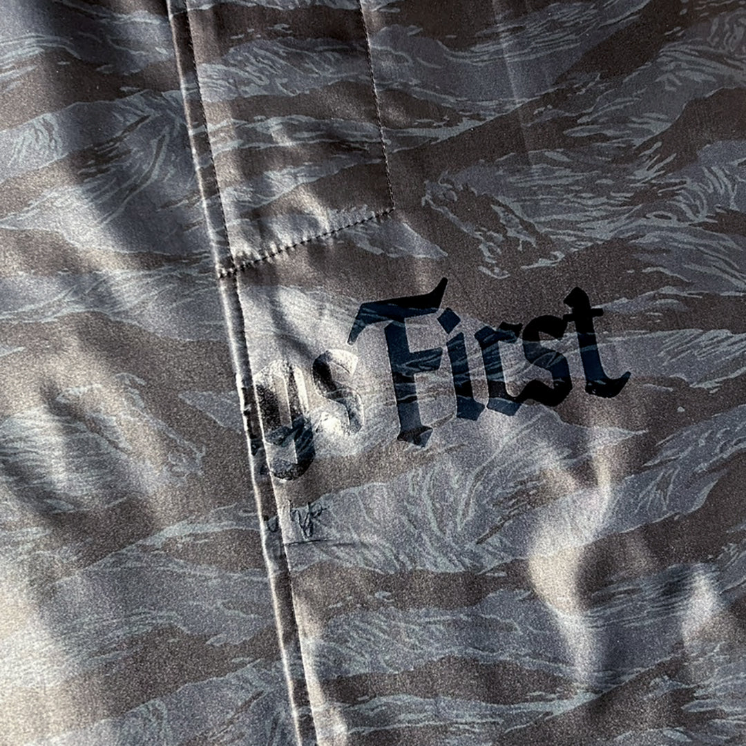 TIGER CAMO NYLON LONG JACKET / BLUE