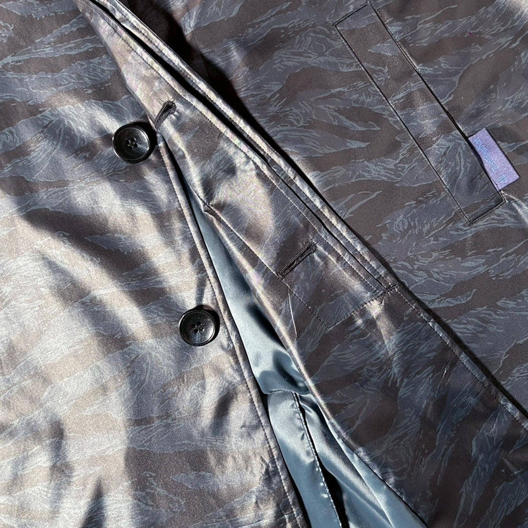 TIGER CAMO NYLON LONG JACKET / BLUE