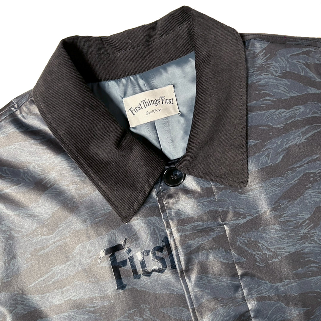 TIGER CAMO NYLON LONG JACKET / BLUE