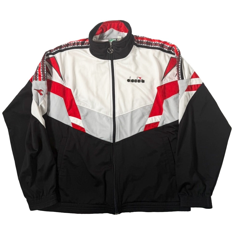 USED "DIADORA" TRACK JACKET / BLACK RED