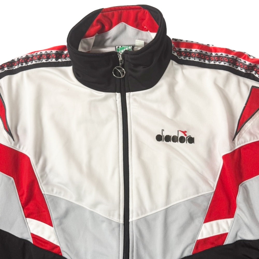 USED "DIADORA" TRACK JACKET / BLACK RED