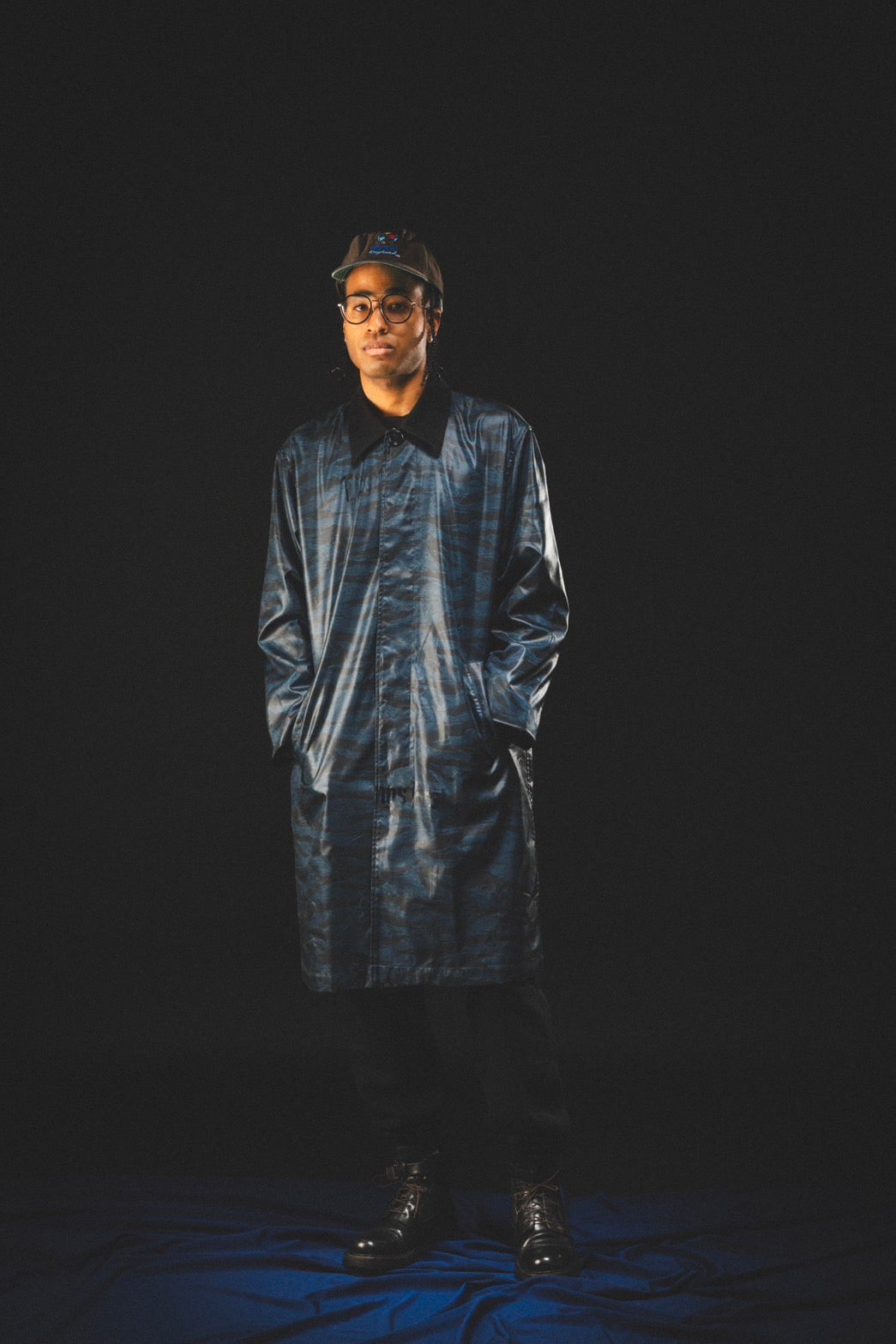 TIGER CAMO NYLON LONG JACKET / BLUE