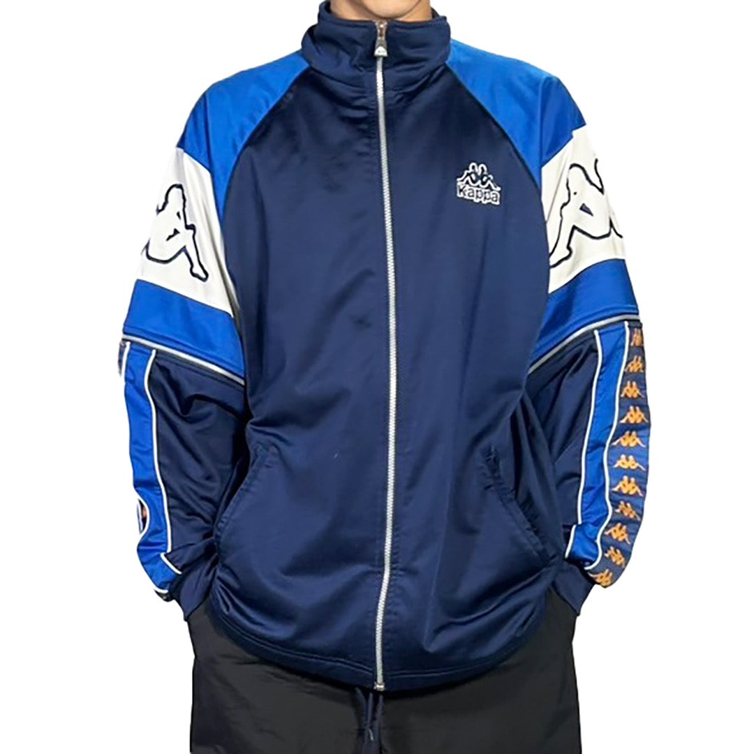 USED "Kappa" TRACK JACKET / BLACK BLUE