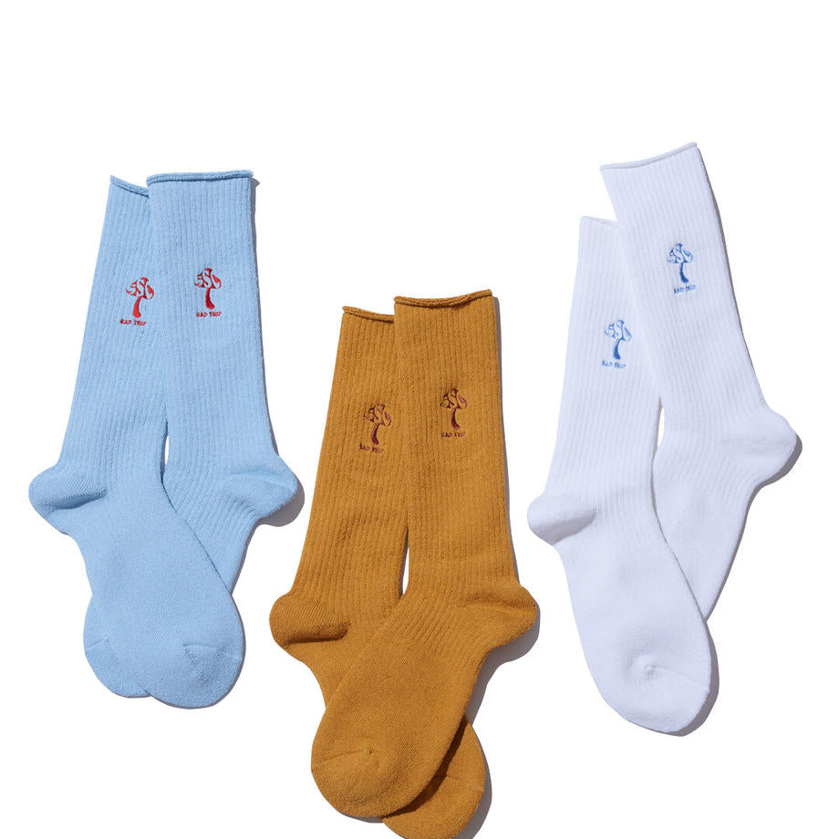 SURF SKATE CAMP BAD TRIP SOCKS / BLUE