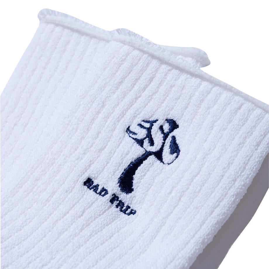 SURF SKATE CAMP BAD TRIP MEDIUM SOCKS / WHITE NAVY