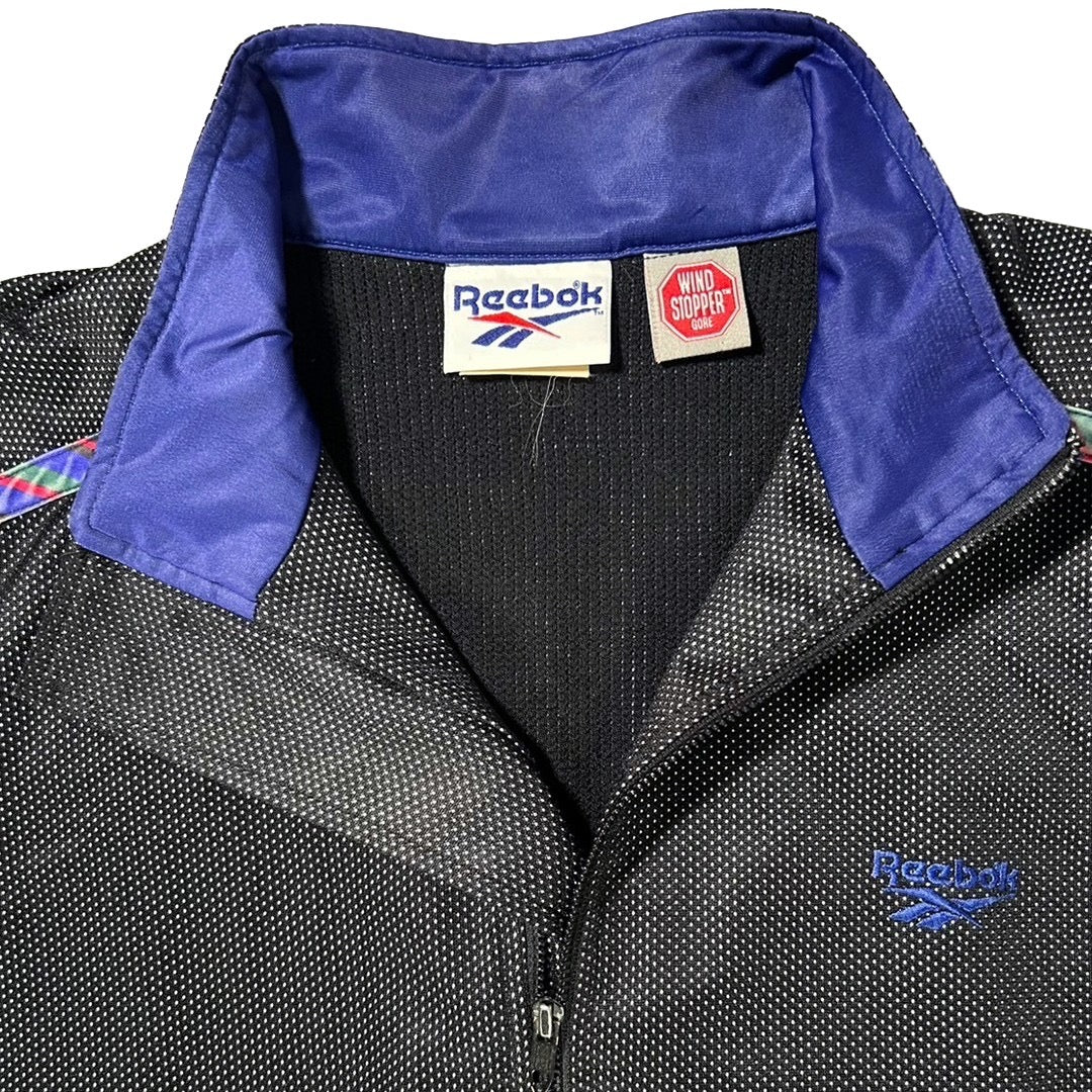 USED "Reebok" NYLON TRACK JACKET / BLACK