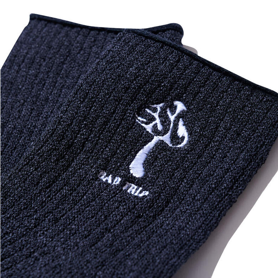 SURF SKATE CAMP BAD TRIP MEDIUM SOCKS / BLACK
