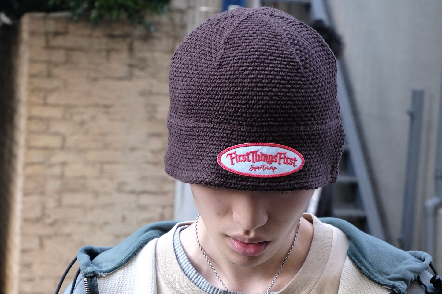 FTF WAPPEN KNIT HAT / BROWN