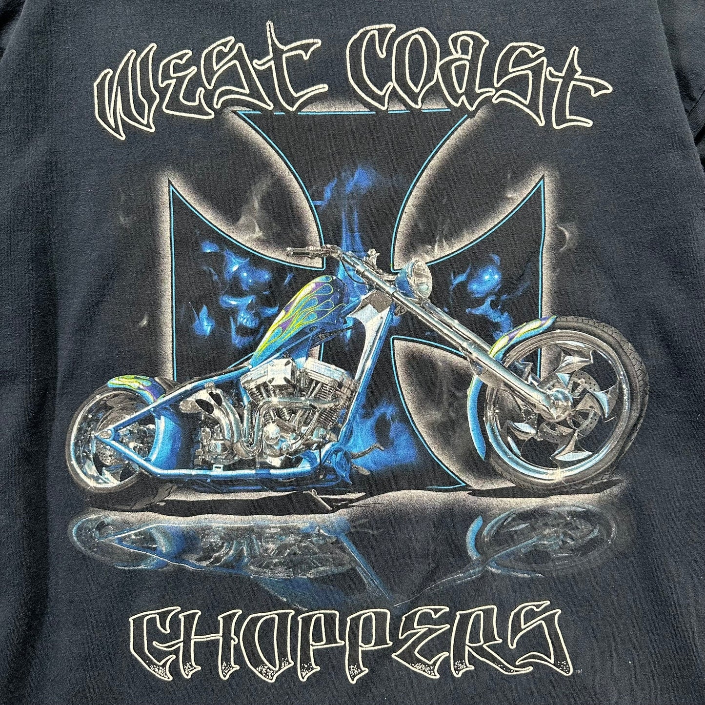 90s "WEST COAST CHOPPERS" L/S TEE NAVY / XL
