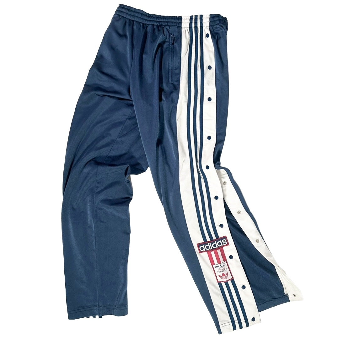 USED "adidas" SNAP BUTTON TRACK PANTS/ L