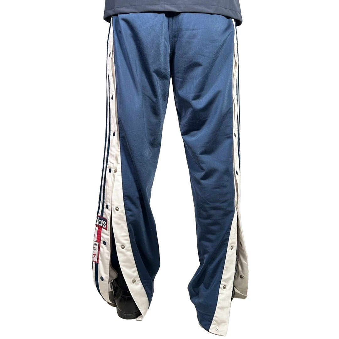 USED "adidas" SNAP BUTTON TRACK PANTS/ L