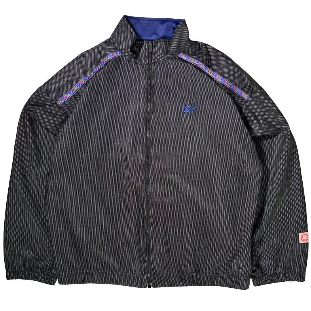 USED "Reebok" NYLON TRACK JACKET / BLACK