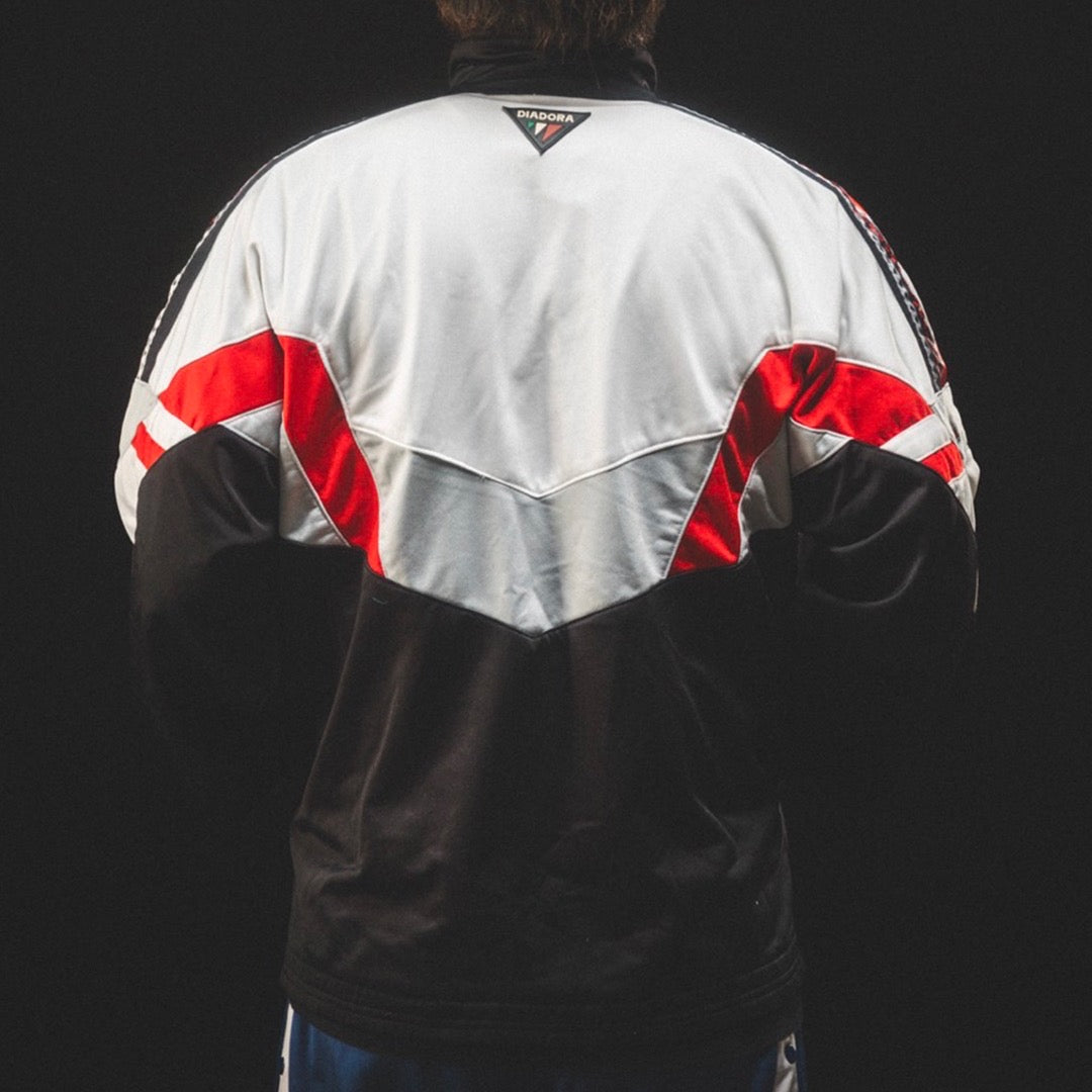 USED "DIADORA" TRACK JACKET / BLACK RED