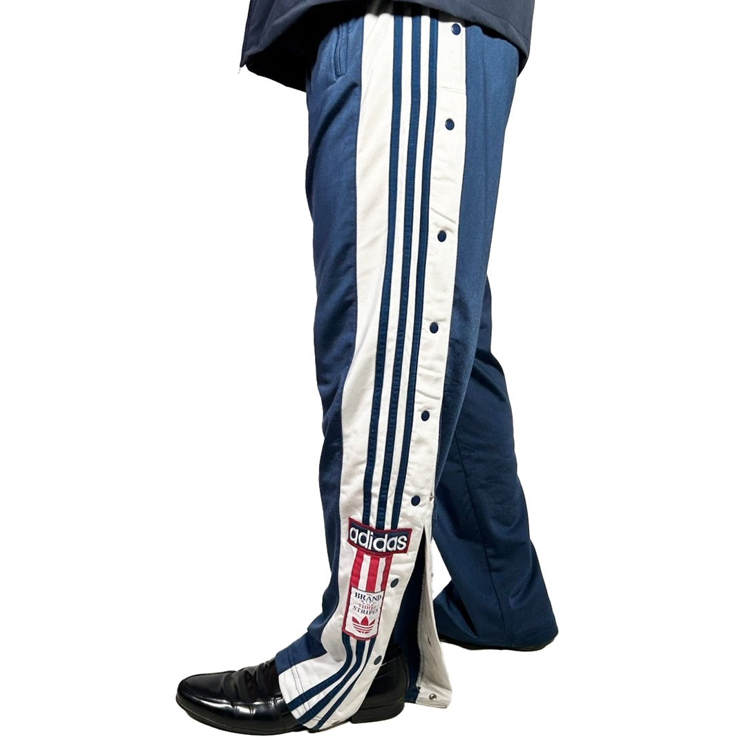 USED "adidas" SNAP BUTTON TRACK PANTS/ L