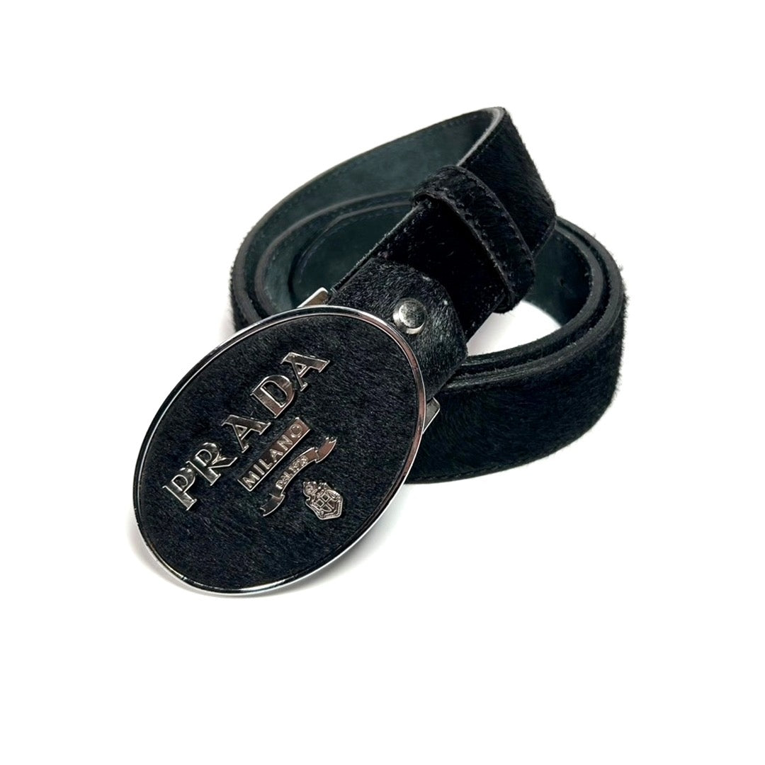 USED "PRADA " BELT / BLACK