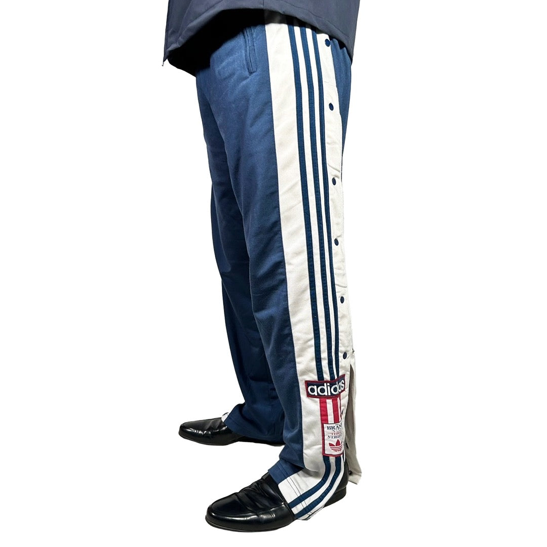 USED "adidas" SNAP BUTTON TRACK PANTS/ L