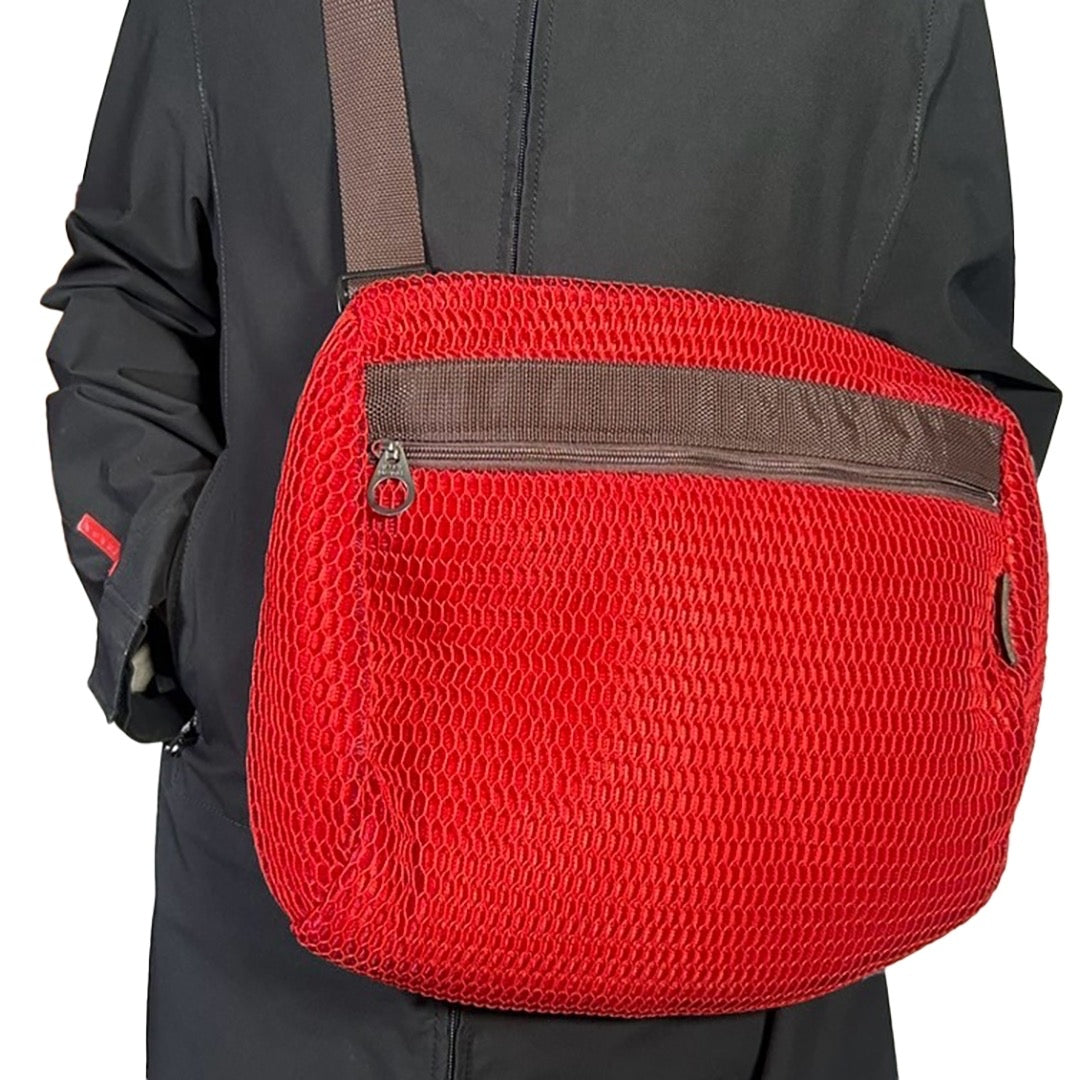 USED "ISSEY MIYAKE" SHOULDER BAG/ RED