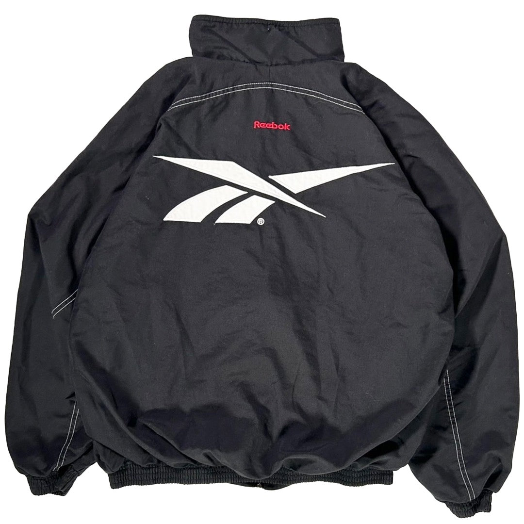 USED "Reebok" NYLON TRACK JACKET / BLACK