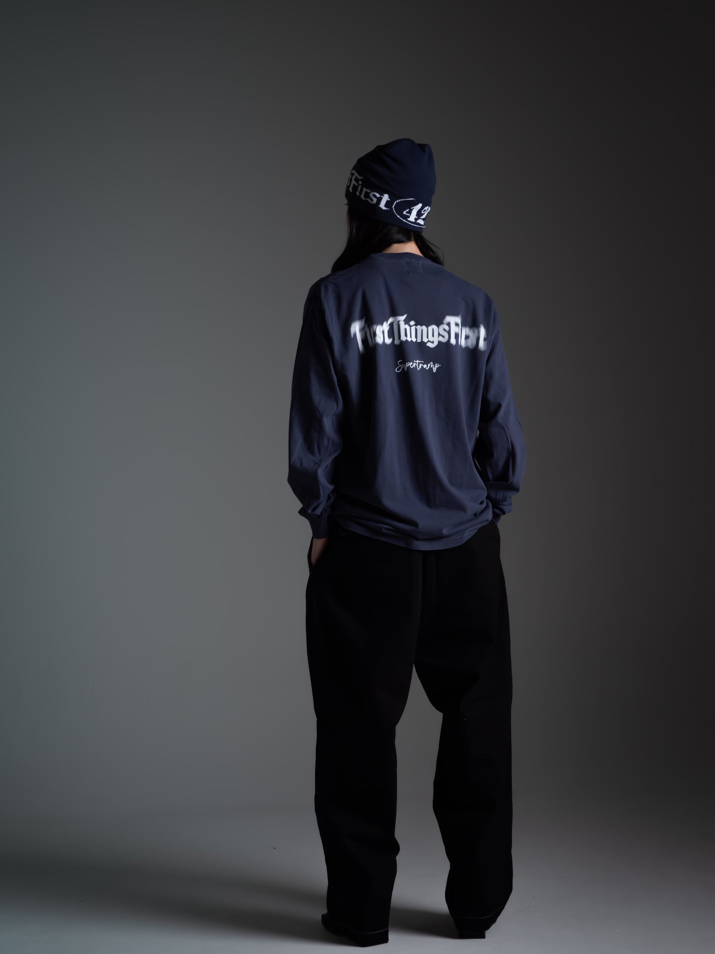 First things First Bule LOGO L/S TEE/ BLACK