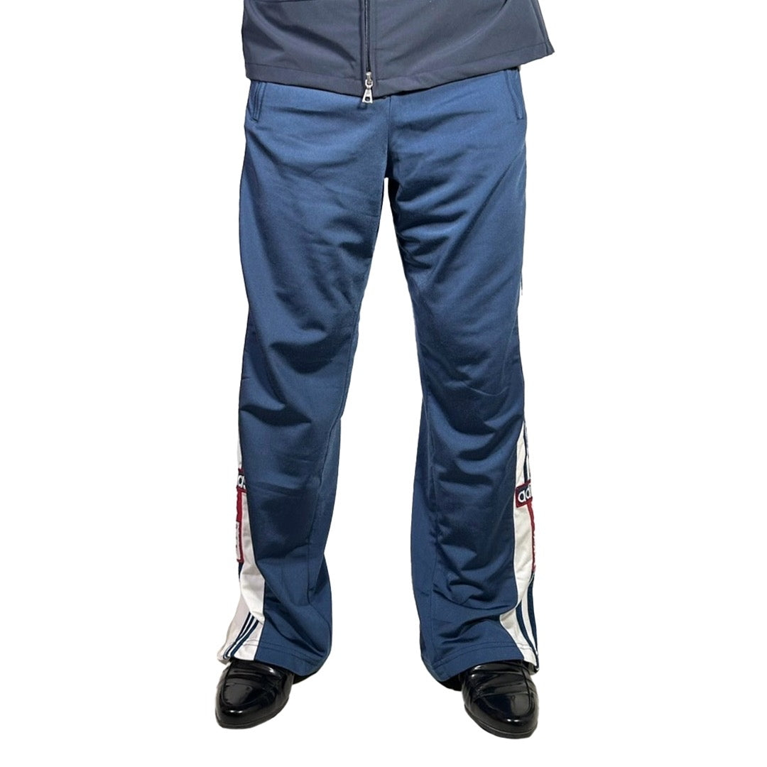 USED "adidas" SNAP BUTTON TRACK PANTS/ L