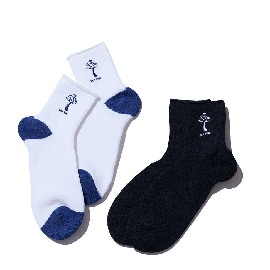 SURF SKATE CAMP BAD TRIP MEDIUM SOCKS / BLACK