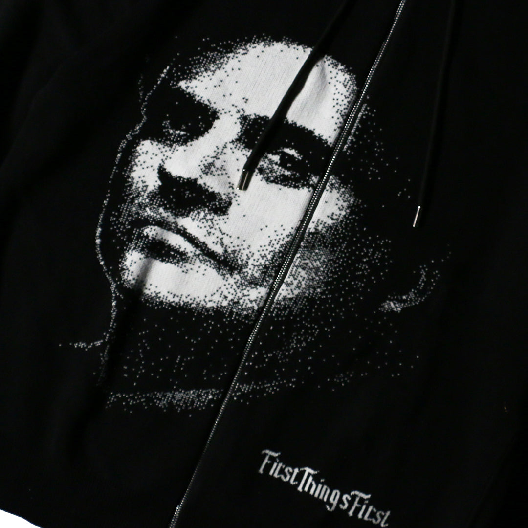 Pesci Zip Hood Sweater / BLACK