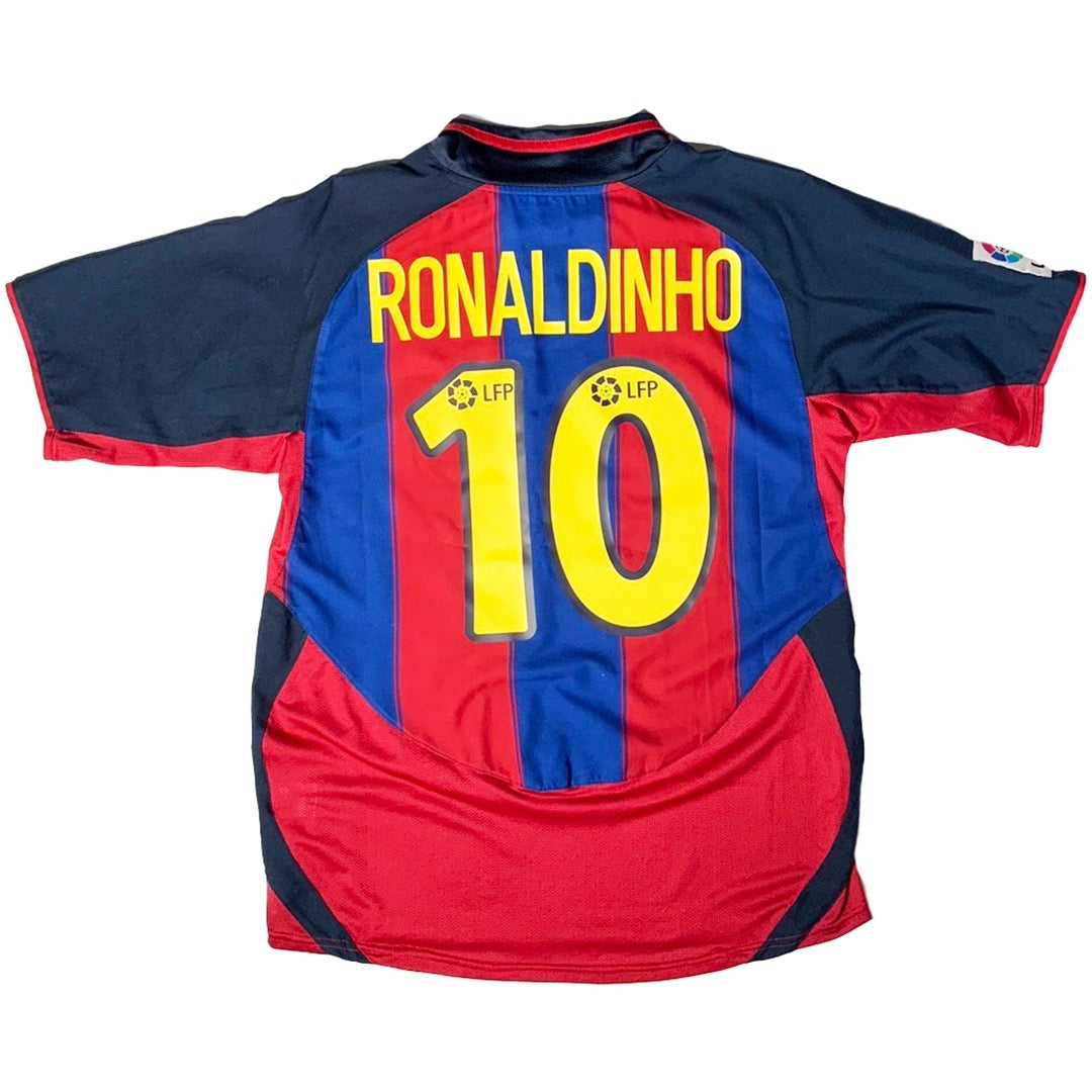 2003-4 FC BARCELONA RONAL DINHO 10 HOME / M