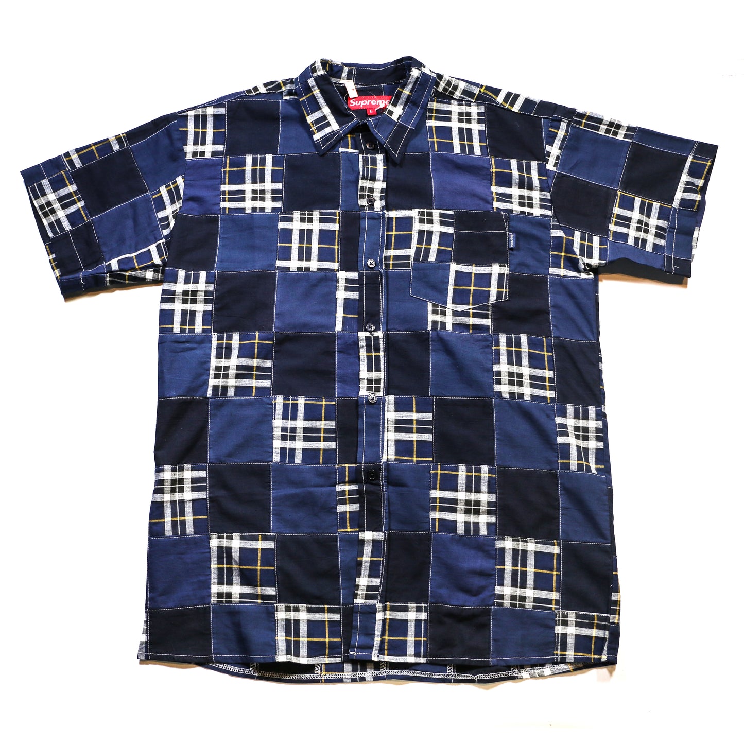 "DEADSTOCK" SUPREME PATCHWORK SHIRTS / NAVY