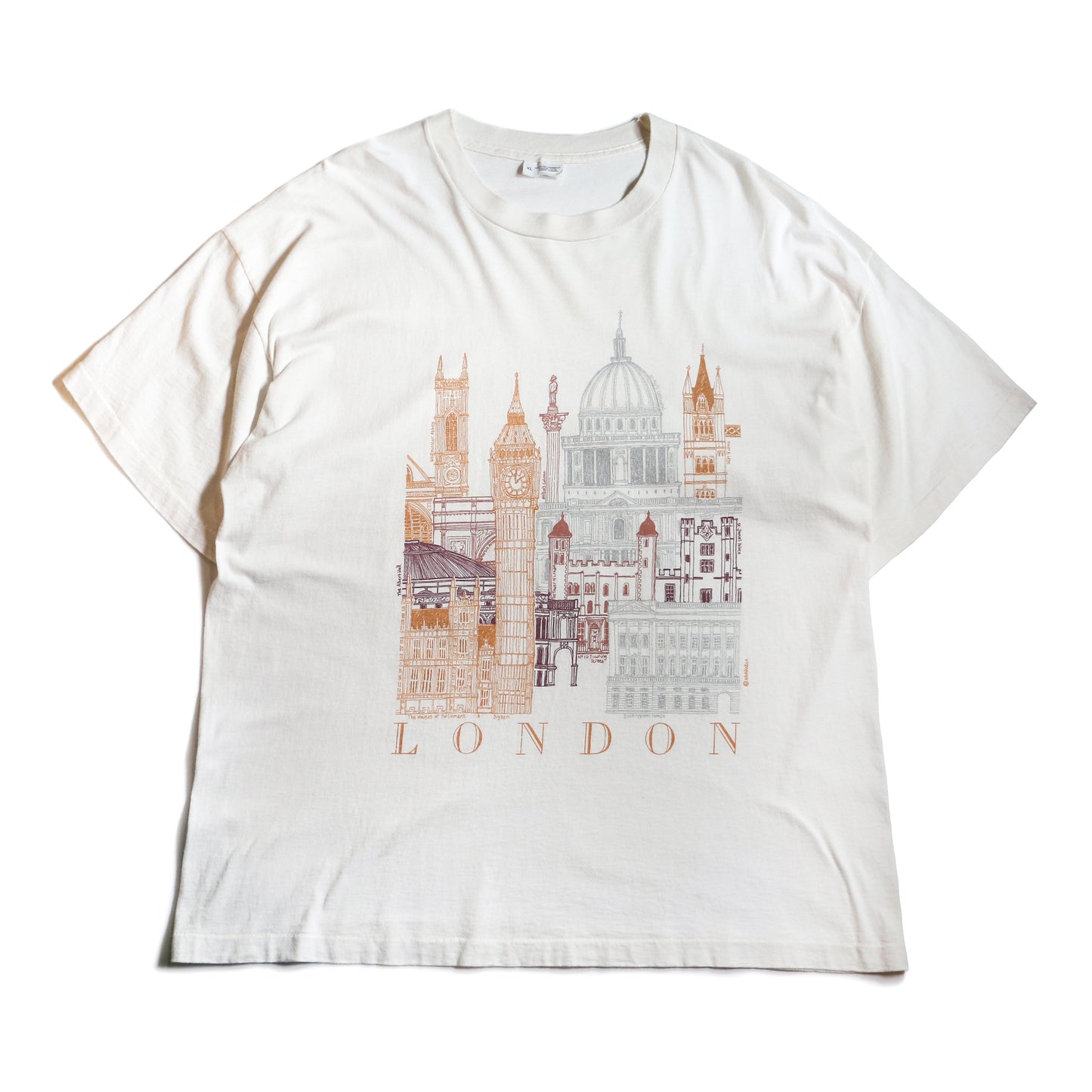 "VINTAGE" HANNAH&CO LONDON CITYSCAPE TEE made in IRELAND
