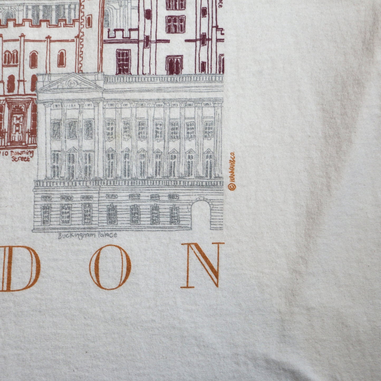 "VINTAGE" HANNAH&CO LONDON CITYSCAPE TEE made in IRELAND