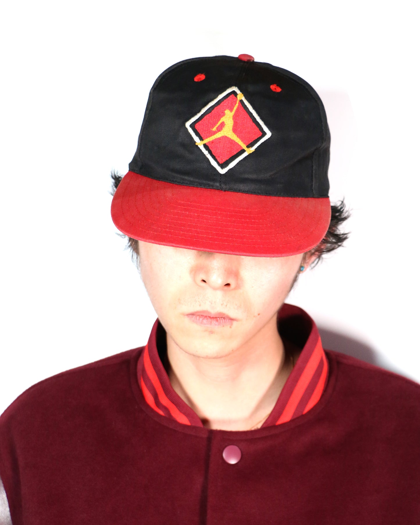 VINTAGE NIKE "AIR JORDAN" 6PANEL CAP / BK RED