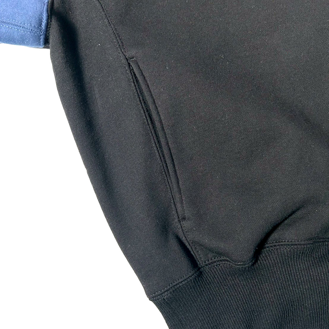 OG SNAP BUTTON P/O HOODIE / BLACK&NAVY