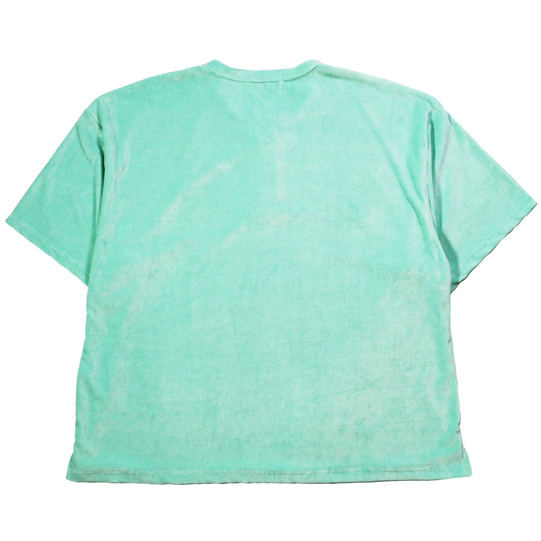 LOCALS ONLY x SUPERTRAMP "VELOR HENRY NECK S/S SHIRTS" / TURQUOISE x ココナッツボタン