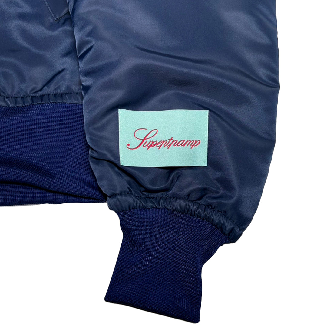 BLUE FOX HOODED BOMBER JACKET