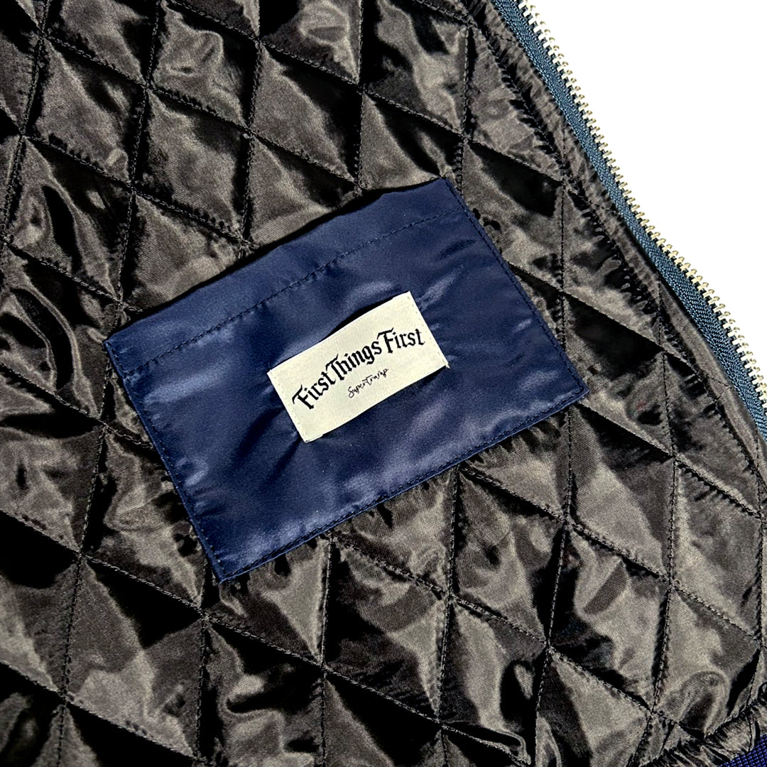 BLUE FOX HOODED BOMBER JACKET