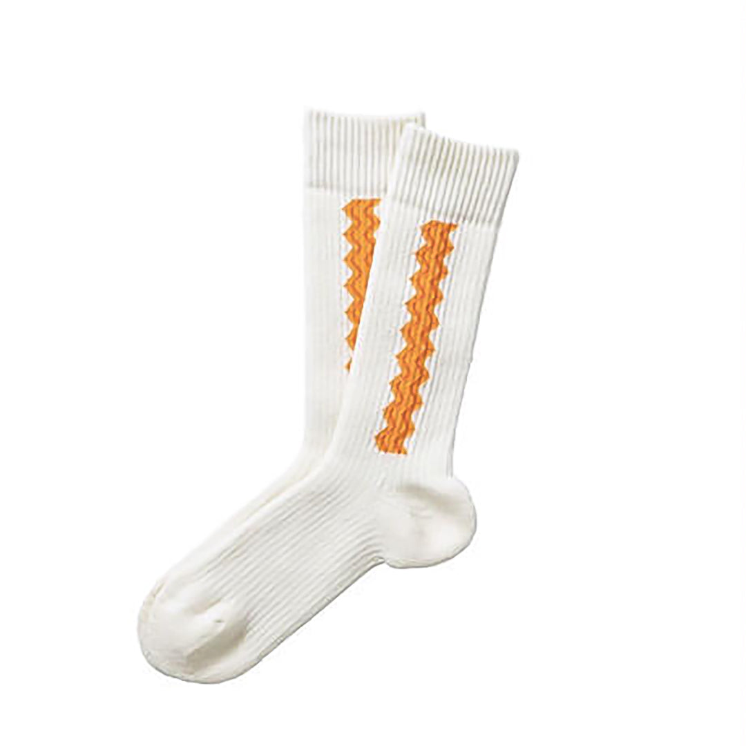 SURF SKATE CAMP ZIG-ZAG WOOL SOX / WHITE