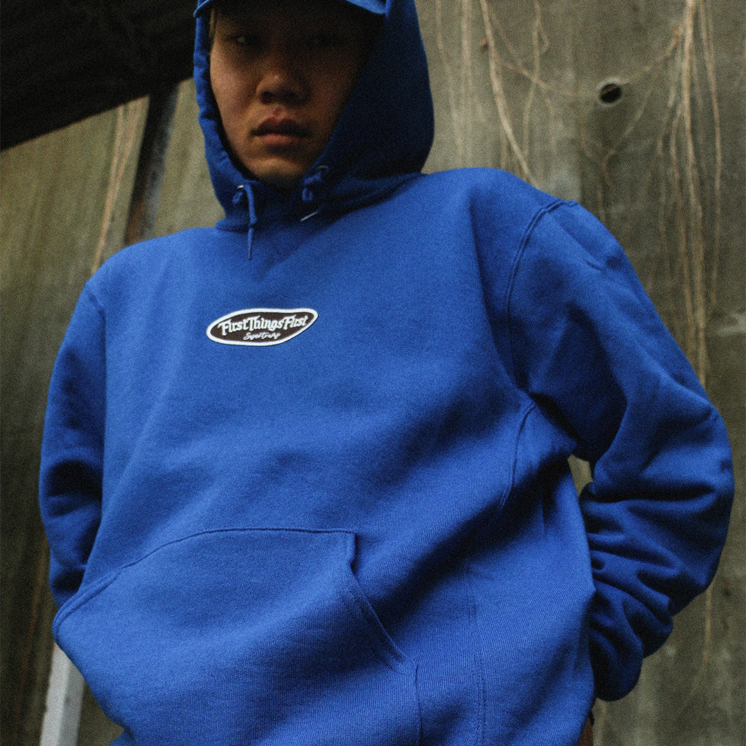 FTF WAPPEN HOODIE / BLUE BROWN