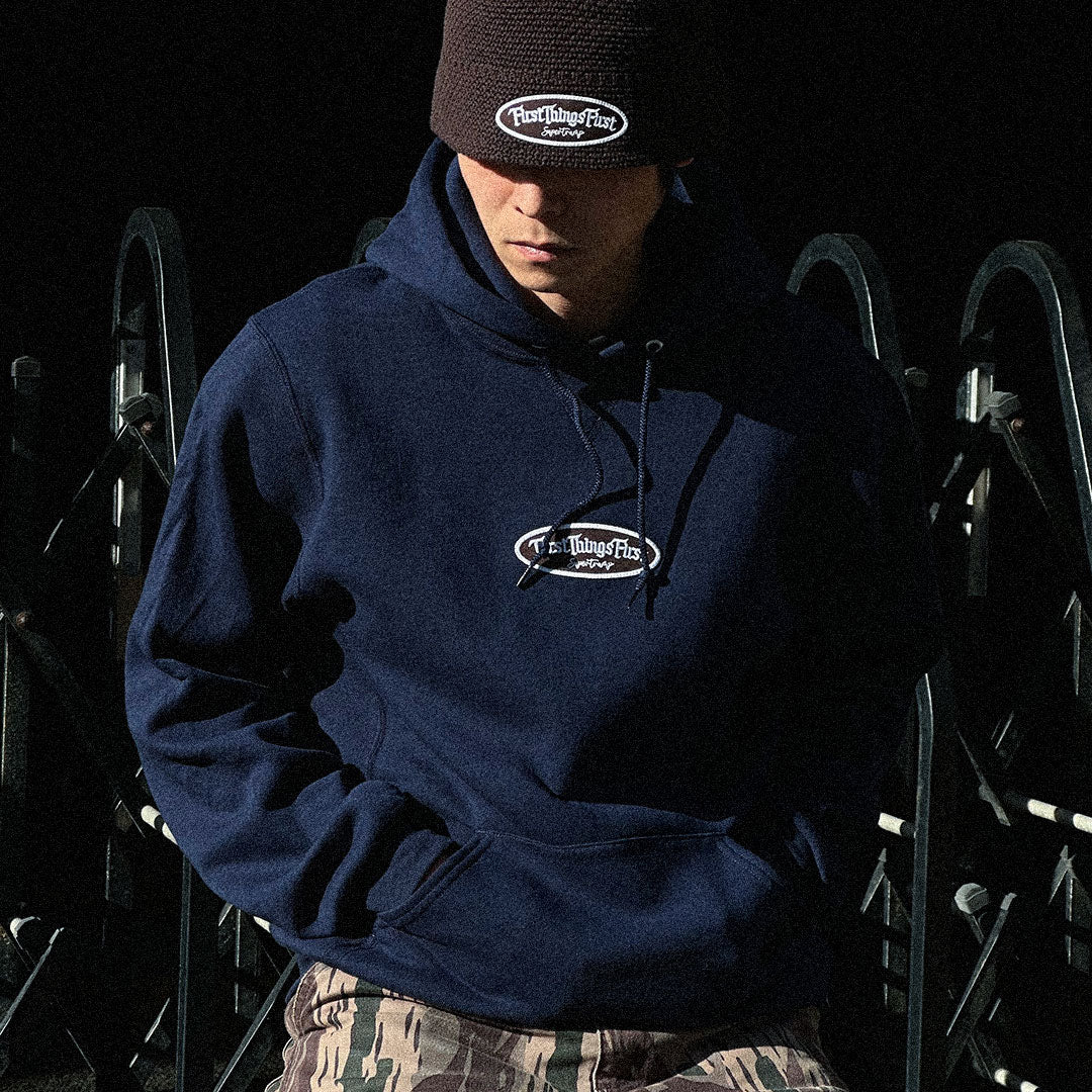 FTF WAPPEN HOODIE / NAVY BROWN