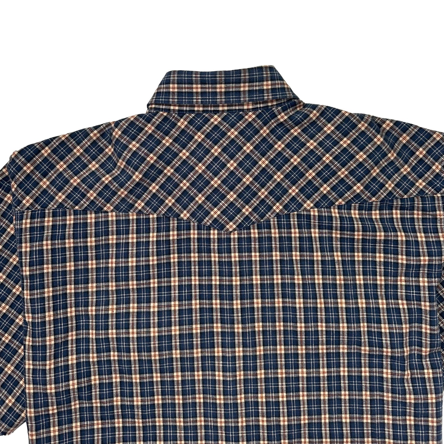 00s "WEST COAST CHOPPERS" CHECK CUT OFF S/S SHIRTS BLUE / L