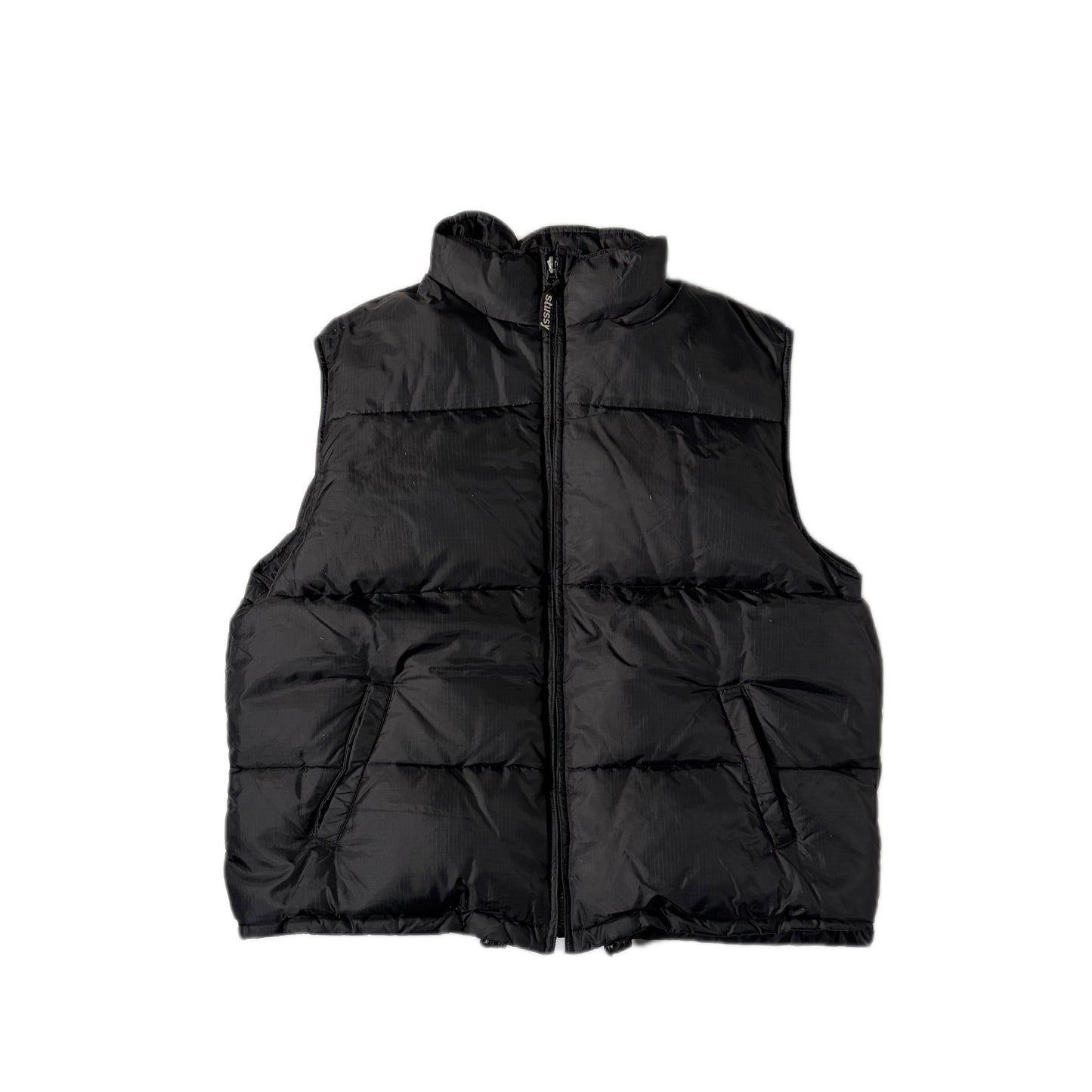 "OLD STUSSY DOWN VEST/ BLACK/  表記XL
