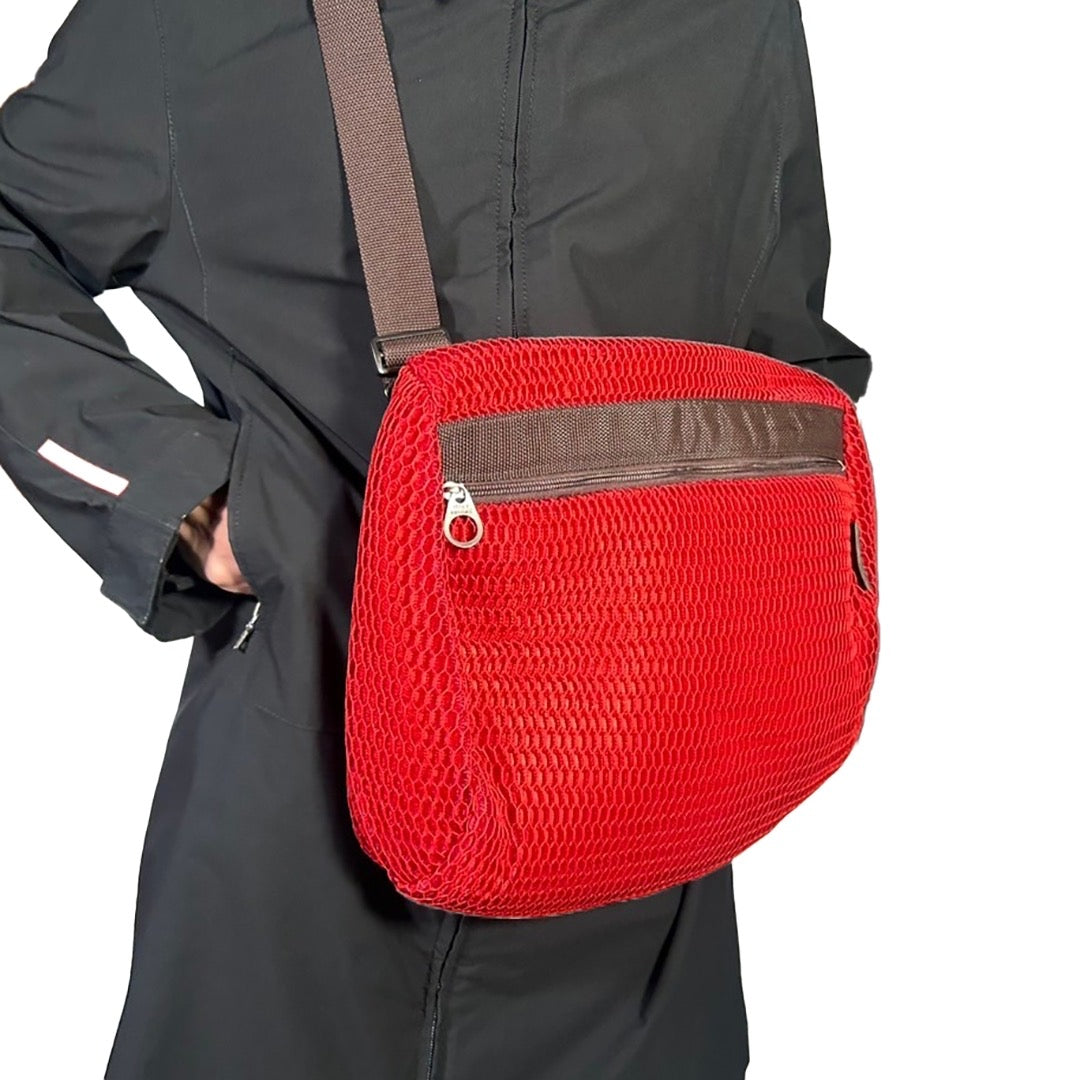 USED "ISSEY MIYAKE" SHOULDER BAG/ RED