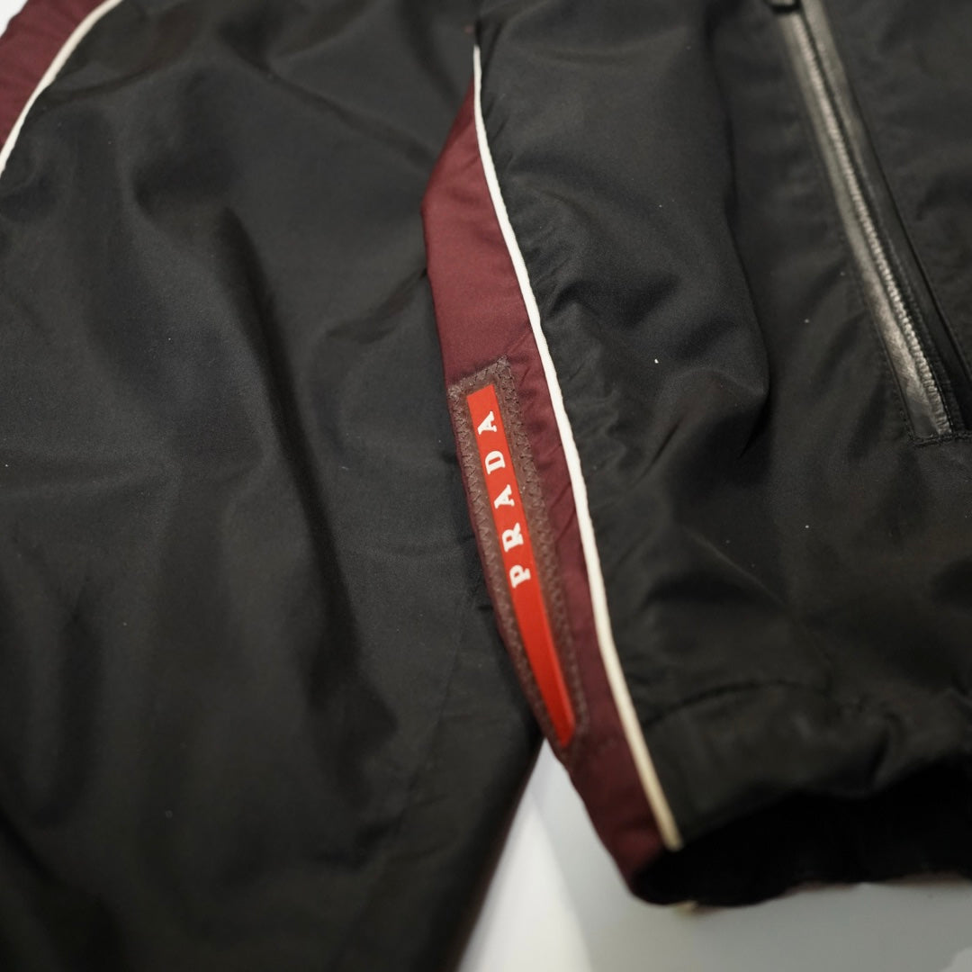 "USED" Prada Sport Nylon Hooded Jacket FW2018 / Black & Burgundy /表記52