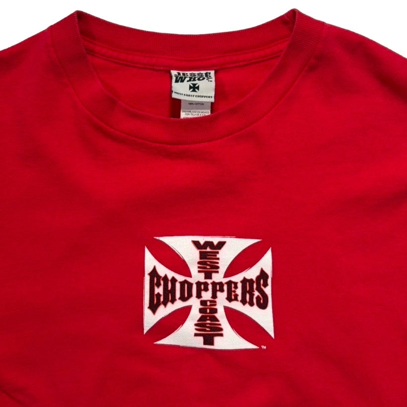 90s "WEST COAST CHOPPERS" S/S TEE RED / XL