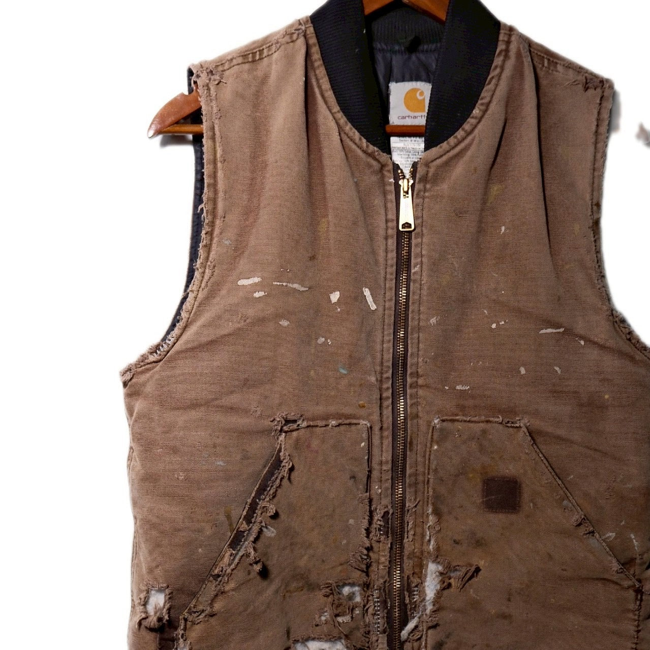 "USED" CARHARRT DUCK VEST HARD CRASH   / 表記S