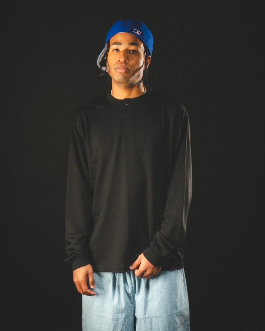 SNAP HENLY L/S TEE / BLACK