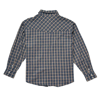 00s "WEST COAST CHOPPERS" CHECK L/S SHIRTS BLUE / M