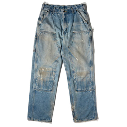 "OLD CARHARTT DOUBLE  KNEE DENIM PANTs/ INDIGO/  表記w34