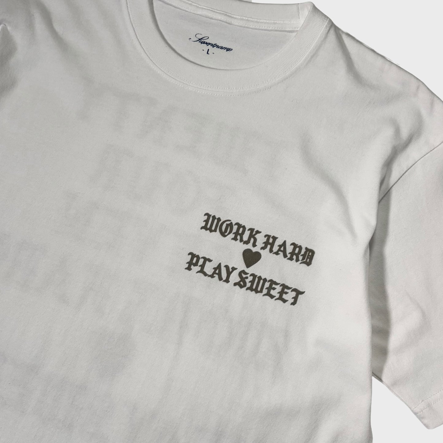 24/7 WORK HARD ♡ PLAY SWEET TEE / WHITE